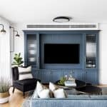 ספריה לסלון בסגנון כפרי קלאסי