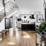 מטבח כפרי שחור לבן