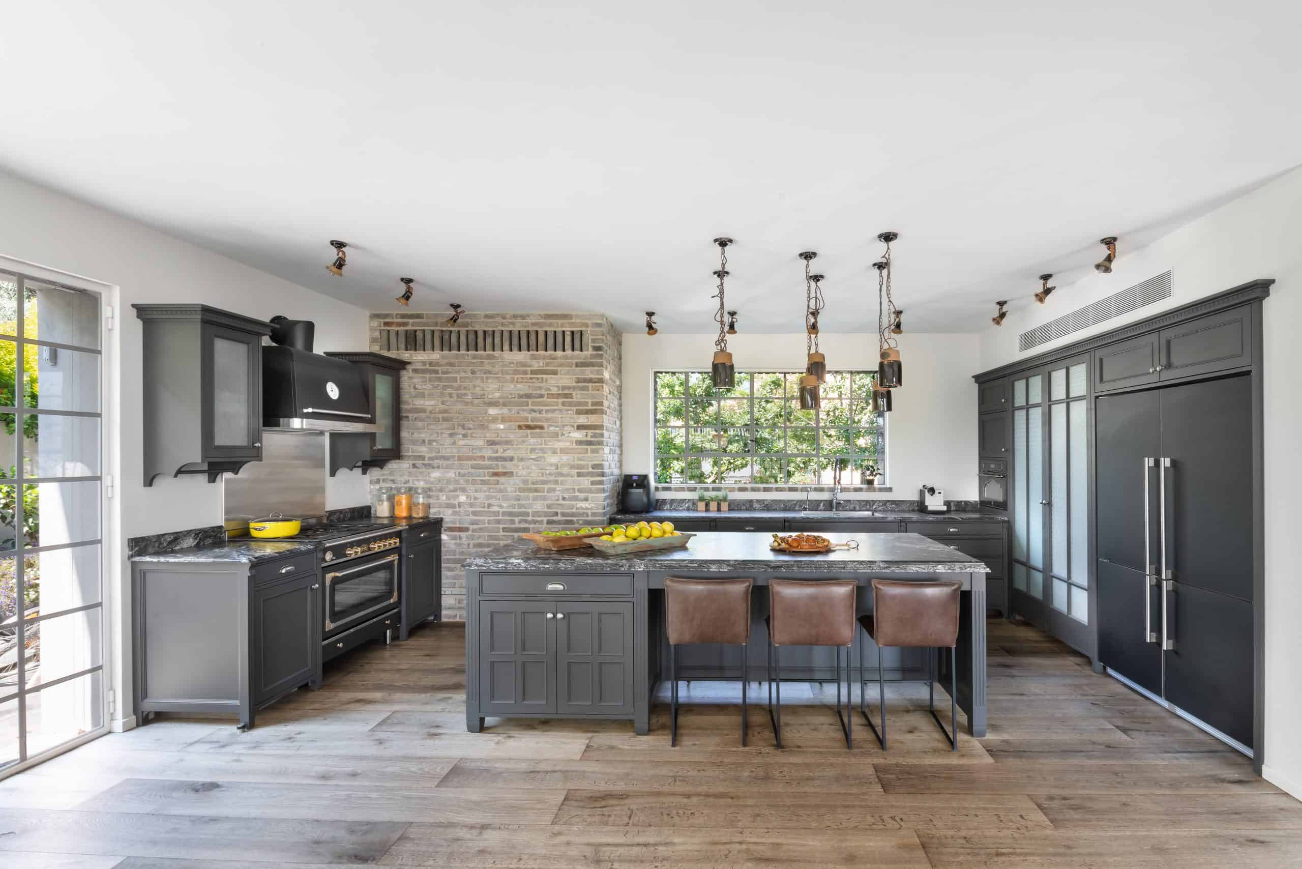 מטבח כפרי אפור